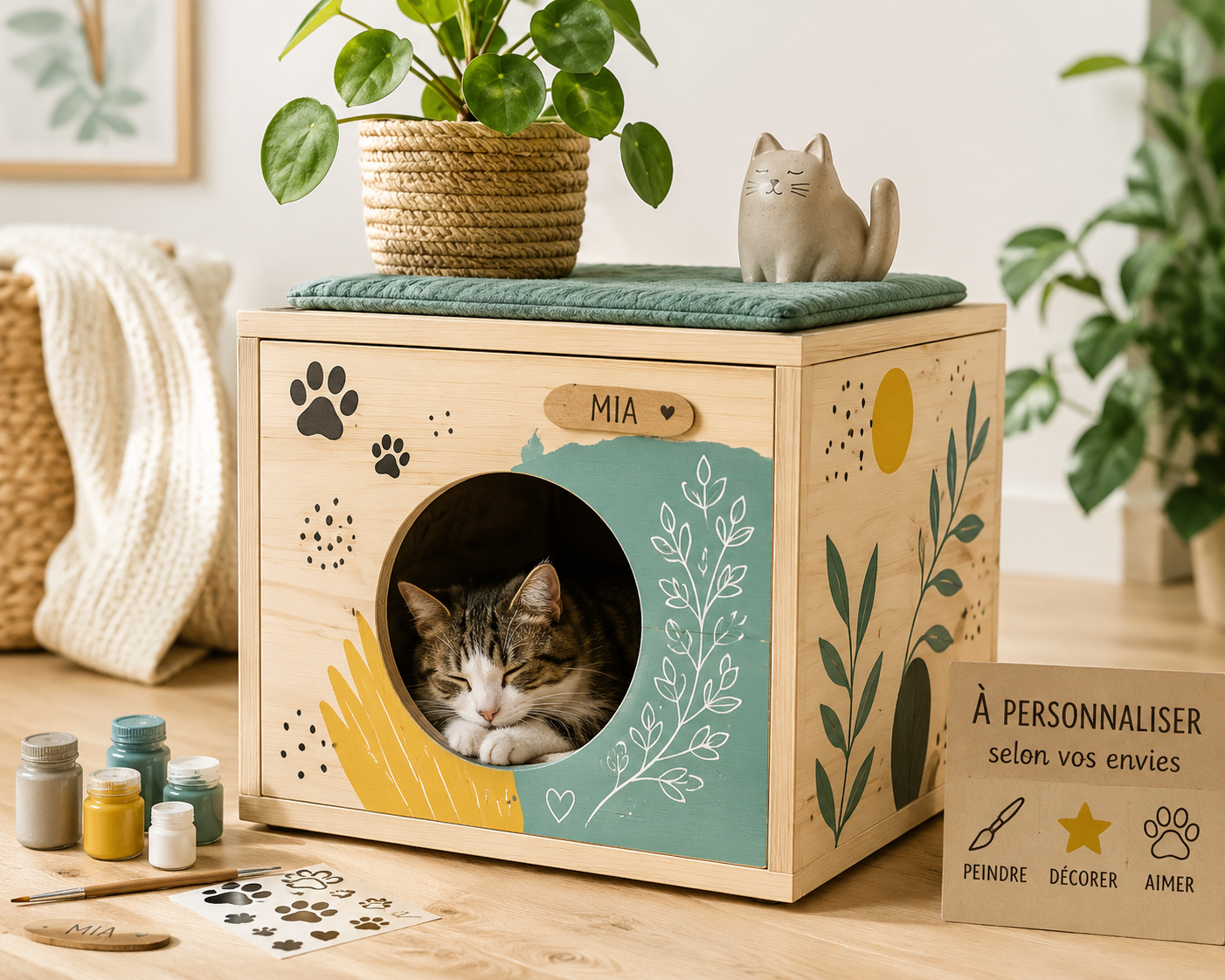 5 idées pour personnaliser votre cabane pour chat en bois